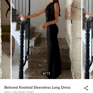 Commense Black Halter Maxi Gown